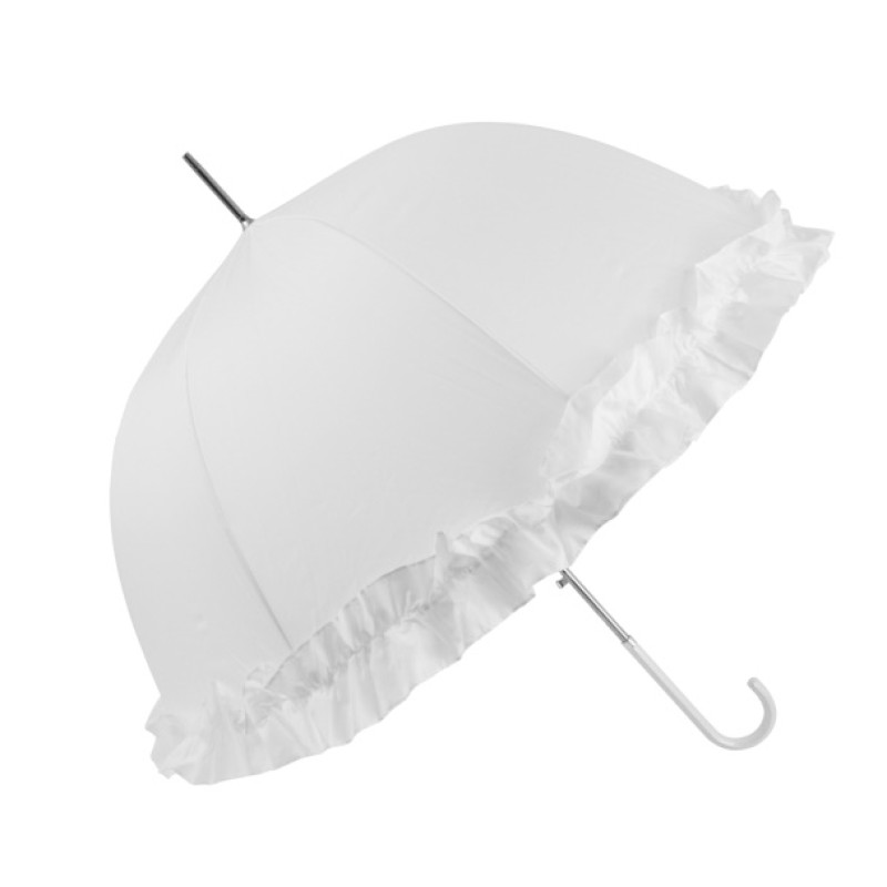 Abbi Domed_Νυφική Ομπρέλα Θόλος Με Βολάν -Λευκή