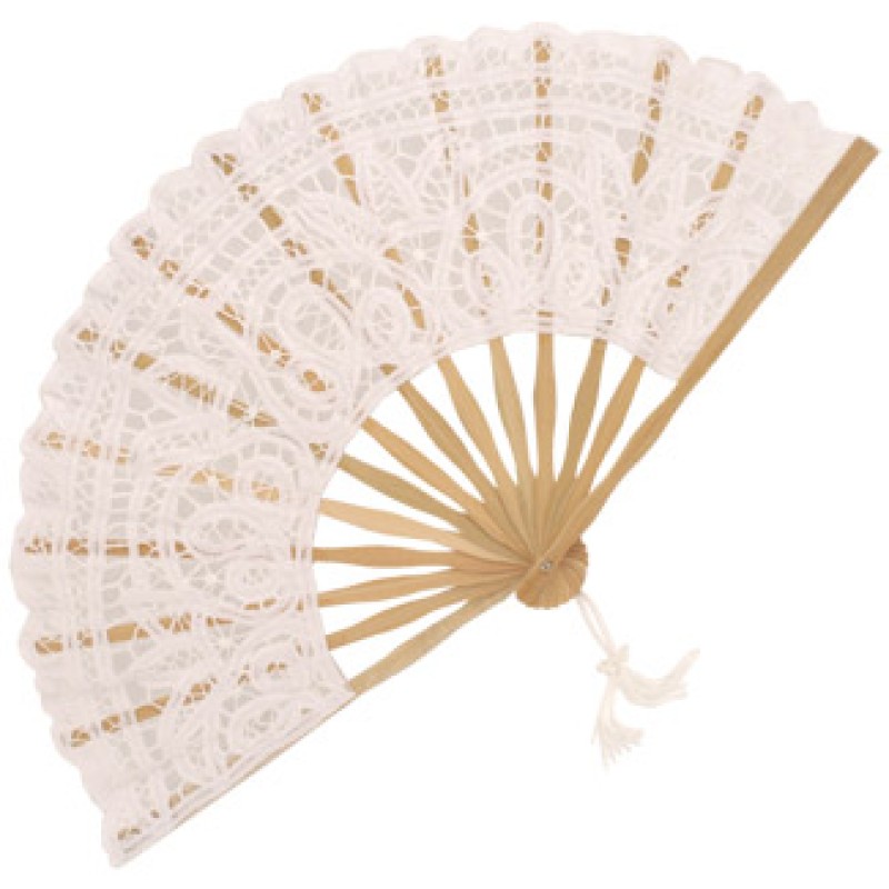 White Lace Fan - 27cm