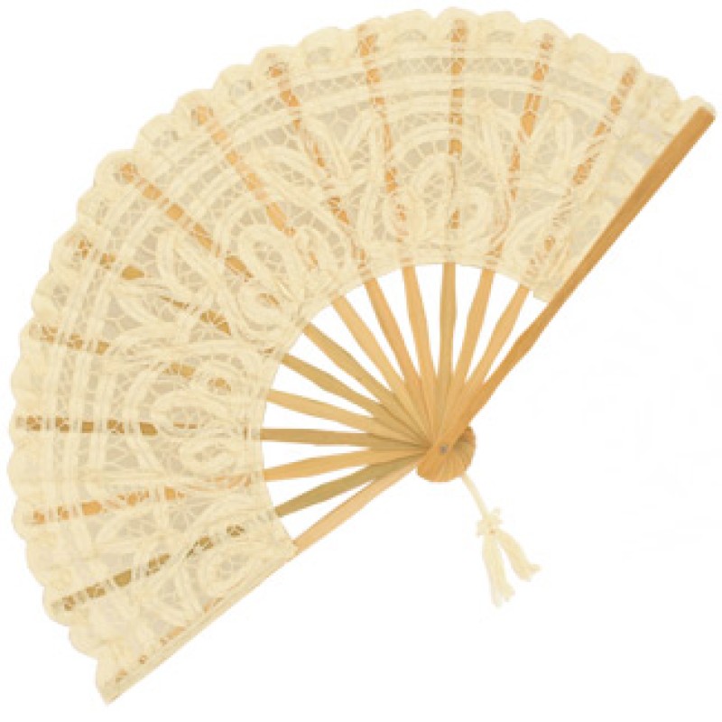Ivory Lace Fan - 27cm