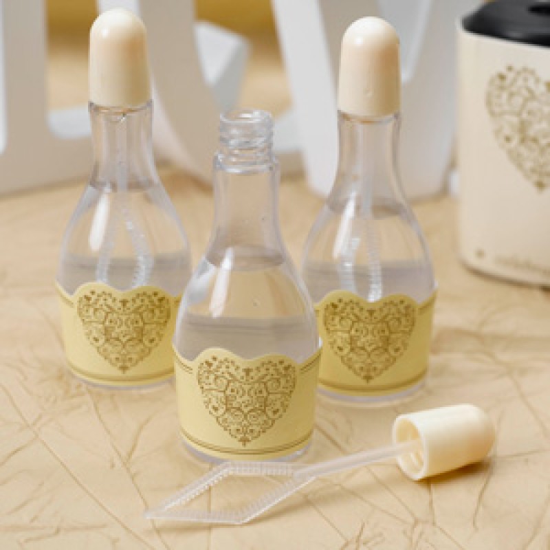 Ivory Champagne Bubbles With Romantic Hearts - 24pcs Ivory Champagne Bubbles With Romantic Hearts - 24pcs