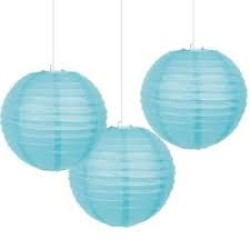 Light Blue Paper Lantern - 40cm diameter