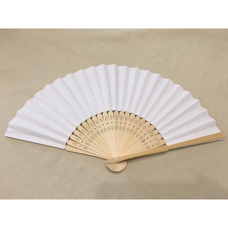 Paper Fan 21cm - White