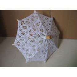 Μικρή Διακοσμητική Δαντελένια Ομπρέλα - Λευκή