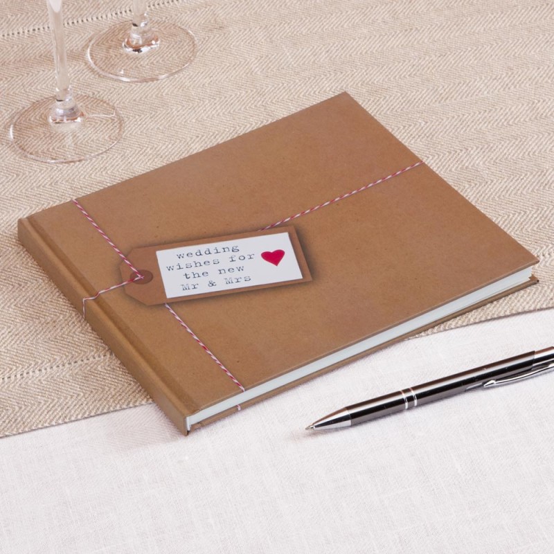 Guest Book 'Wedding wishes for the new Mr & Mrs' - Brown Guest Book 'Wedding wishes for the new Mr & Mrs' - Brown