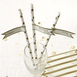 Σημαιάκια Για Καλαμάκια - Ιβουάρ & Χρυσό (30τμχ)