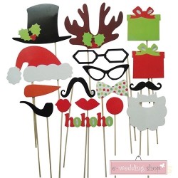 Photobooth Props Χριστουγεννιάτικα Σχέδια - 17 τμχ