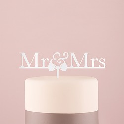 Cake Topper 'Mr & Mrs' - Λευκό