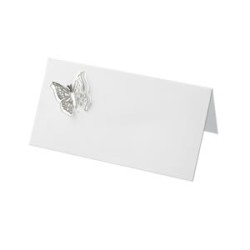 Place Cards - 3D Elegant Butterfly 10 Pack - Silver