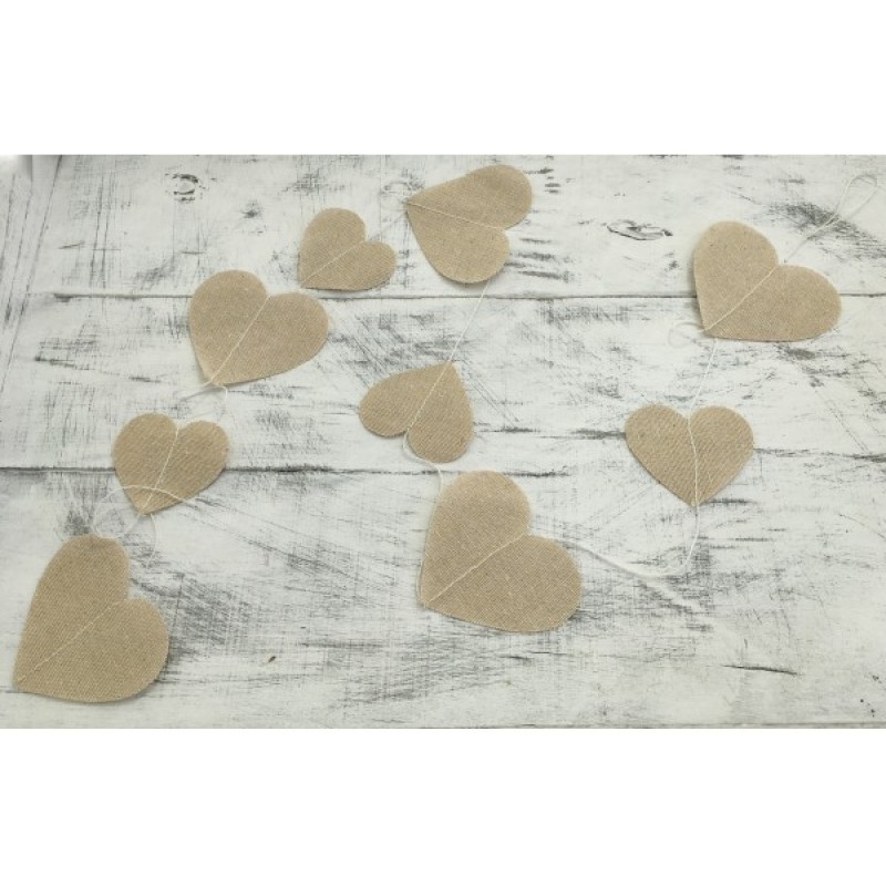 Γιρλάντα Με Λινές Καρδιές