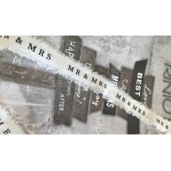 Canvas Ribbon 'Mr & Mrs' With White Frills