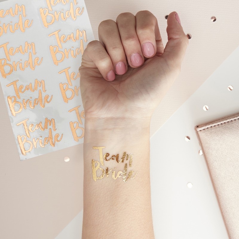 Rose Gold Team Bride Temporary Tattoos - Team Bride Rose Gold Team Bride Temporary Tattoos - Team Bride