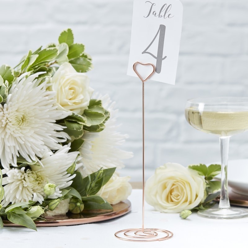 Rose Gold Metal Table Number Stands