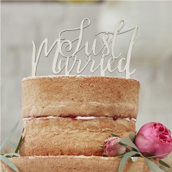 Ξύλινο Cake Topper  'Just Married'