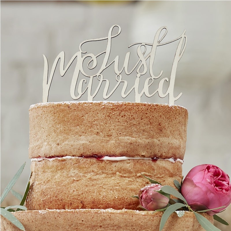 Ξύλινο Cake Topper  'Just Married'