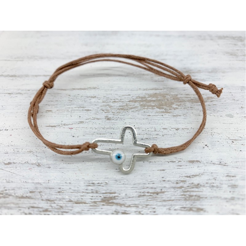 Καφέ Μαρτυρικά Με Ασημί Σταυρό - Σετ 50τμχ