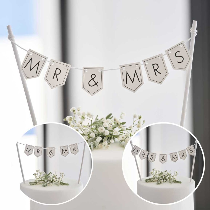 'Mr & Mrs' Adjustable Cake Topper