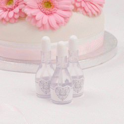 White Champagne Bubbles With Romantic Heart - 24pcs